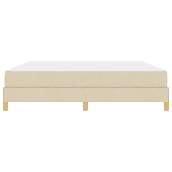 Boxspringbett Creme, Braun 180 x 200 cm Stoff, Ingenieurholz
