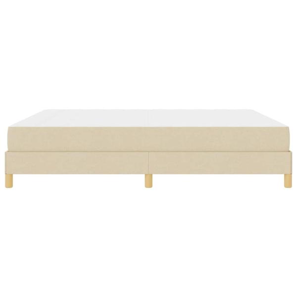 Boxspringbett Creme, Braun 180 x 200 cm Stoff, Ingenieurholz