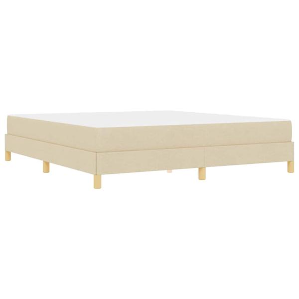 Boxspringbett Creme, Braun 180 x 200 cm Stoff, Ingenieurholz