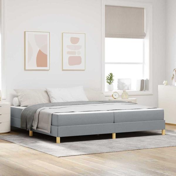 ARDEBO.de - Boxspringbett Taupe, Braun 200 x 200 cm Stoff, Ingenieurholz