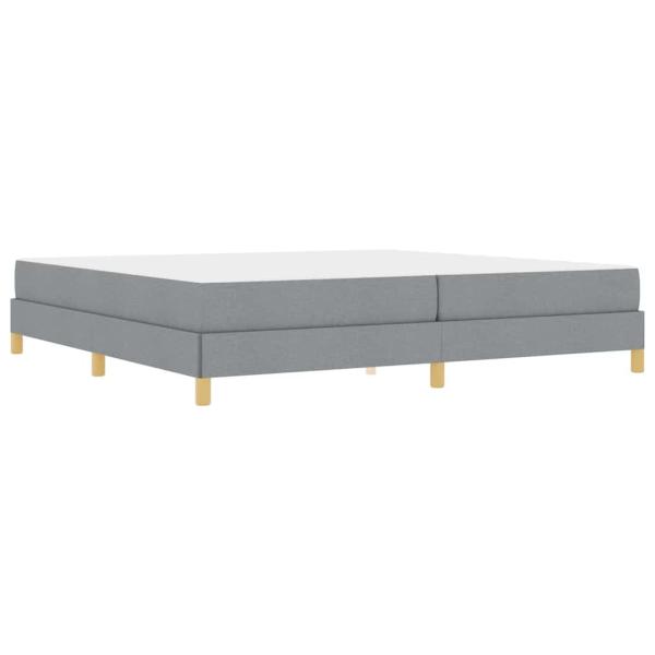Boxspringbett Taupe, Braun 200 x 200 cm Stoff, Ingenieurholz