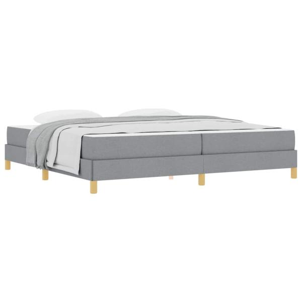 Boxspringbett Taupe, Braun 200 x 200 cm Stoff, Ingenieurholz