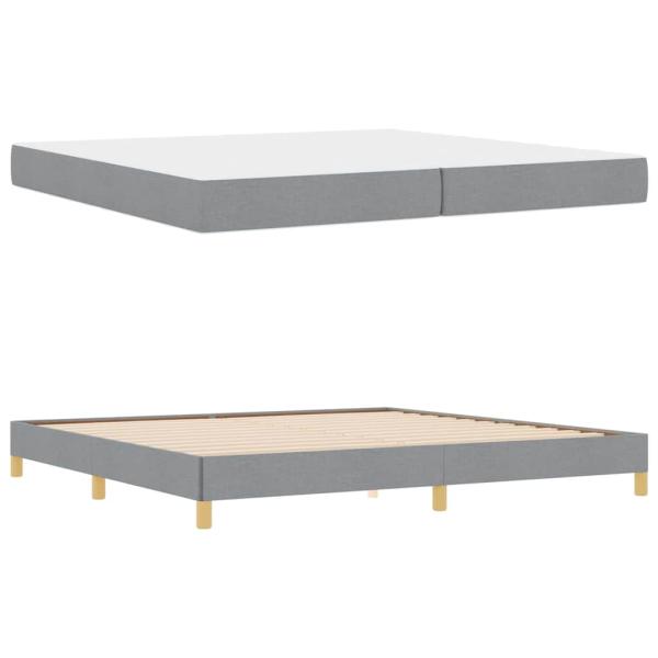 Boxspringbett Taupe, Braun 200 x 200 cm Stoff, Ingenieurholz