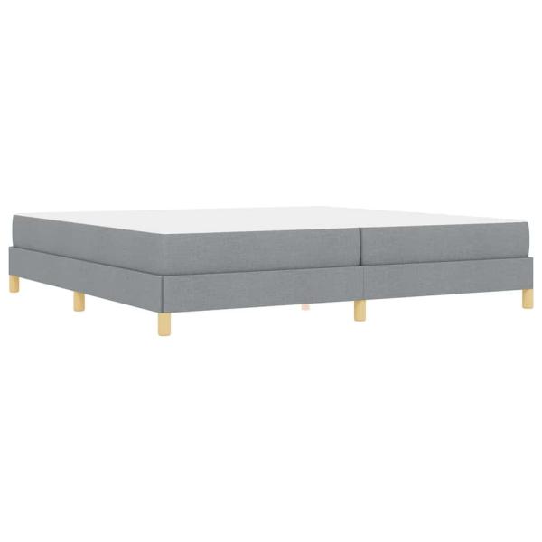 Boxspringbett Taupe, Braun 200 x 200 cm Stoff, Ingenieurholz