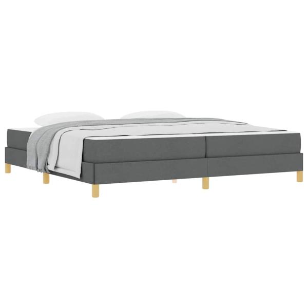 Boxspringbett Taupe, Braun 200 x 200 cm Stoff, Ingenieurholz