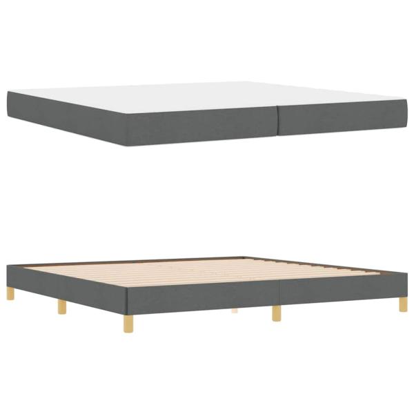 Boxspringbett Taupe, Braun 200 x 200 cm Stoff, Ingenieurholz
