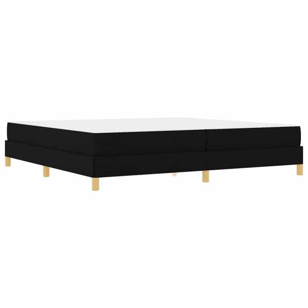 Boxspringbett Schwarz, Braun 200 x 200 cm Stoff, Ingenieurholz
