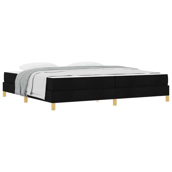 Boxspringbett Schwarz, Braun 200 x 200 cm Stoff, Ingenieurholz