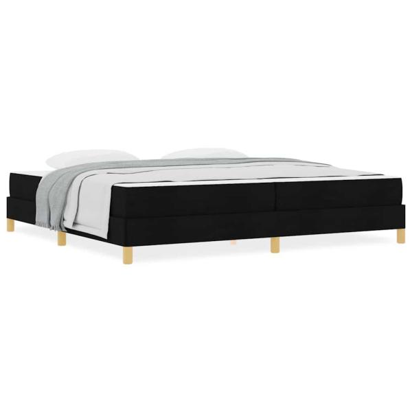 Boxspringbett Schwarz, Braun 200 x 200 cm Stoff, Ingenieurholz