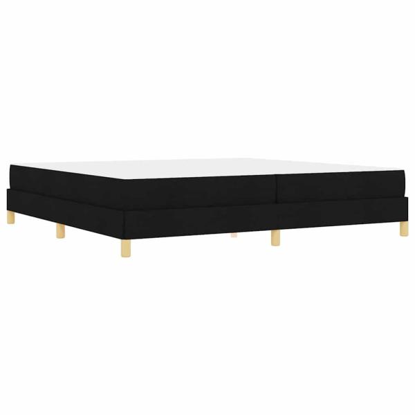 Boxspringbett Schwarz, Braun 200 x 200 cm Stoff, Ingenieurholz