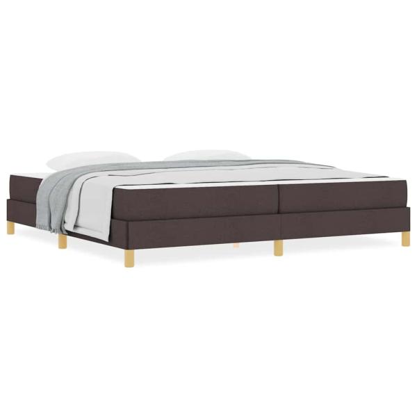 Boxspringbett Braun 200 x 200 cm Stoff, Ingenieurholz
