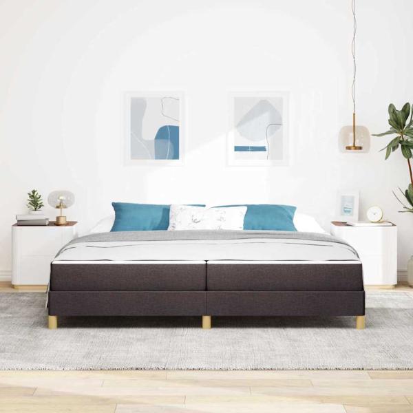 Boxspringbett Braun 200 x 200 cm Stoff, Ingenieurholz