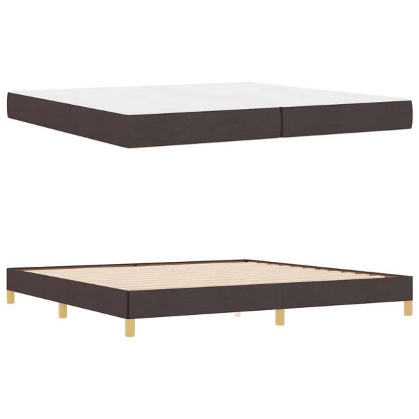 Boxspringbett Braun 200 x 200 cm Stoff, Ingenieurholz