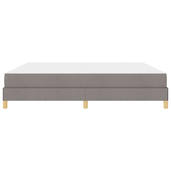 Boxspringbett Taupe, Braun 200 x 200 cm Stoff, Ingenieurholz