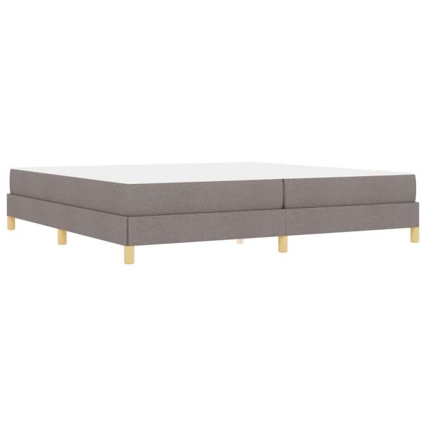 Boxspringbett Taupe, Braun 200 x 200 cm Stoff, Ingenieurholz
