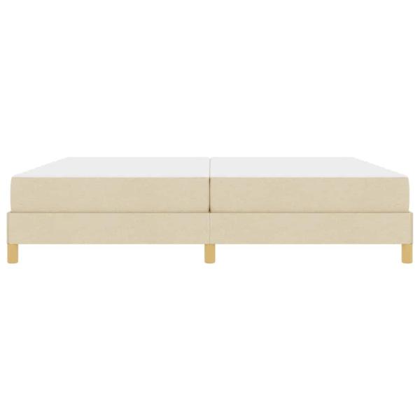 Boxspringbett Creme, Braun 200 x 200 cm Stoff, Ingenieurholz