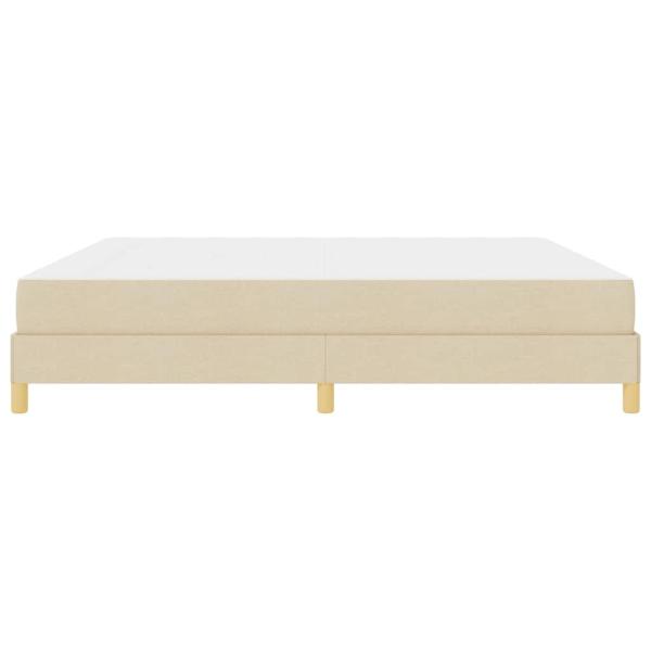 Boxspringbett Creme, Braun 200 x 200 cm Stoff, Ingenieurholz