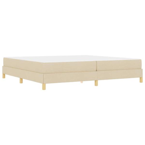 Boxspringbett Creme, Braun 200 x 200 cm Stoff, Ingenieurholz