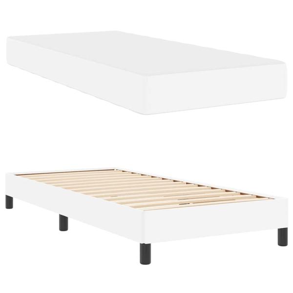 Bett Sonstiges Reinweiß 100 x 200 cm Kunstleder