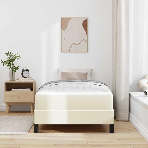 Bett Sonstiges Creme 100 x 200 cm Kunstleder