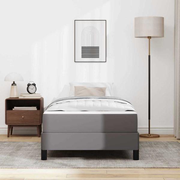 Bett Sonstiges Grau 100 x 200 cm Kunstleder