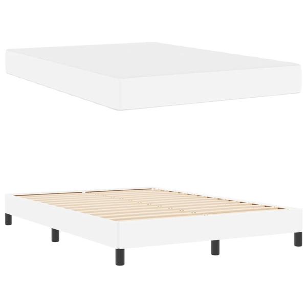 Bett Sonstiges Reinweiß 140 x 190 cm Kunstleder