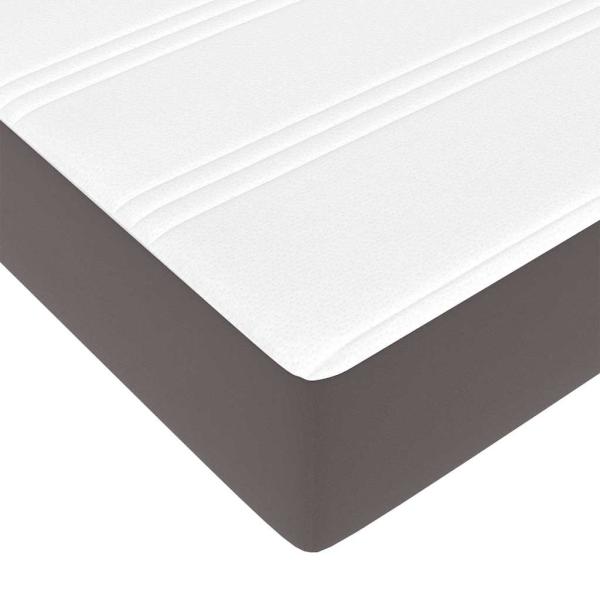 Bett Sonstiges Grau 140 x 190 cm Kunstleder
