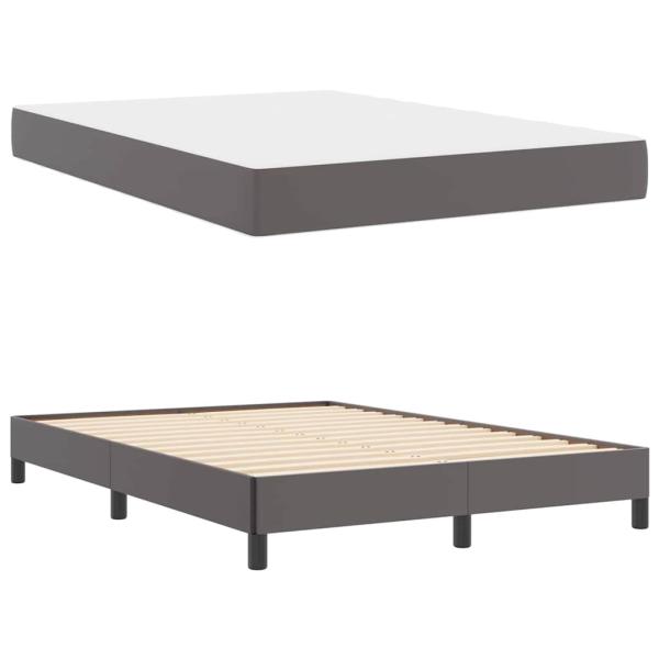 Bett Sonstiges Grau 140 x 190 cm Kunstleder