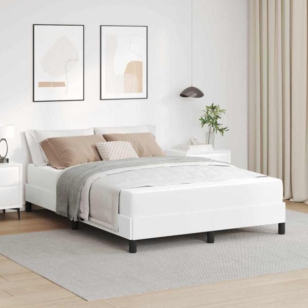 ARDEBO.de - Bett Sonstiges Reinweiß 140 x 200 cm Kunstleder