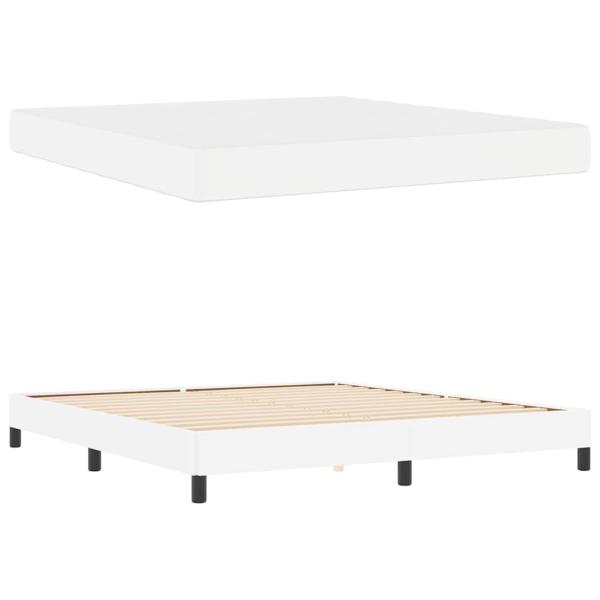 Bett Sonstiges Reinweiß 180 x 200 cm Kunstleder