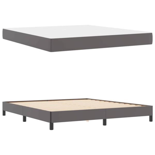 Bett Sonstiges Grau 180 x 200 cm Kunstleder