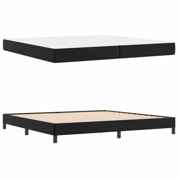 Bett Sonstiges Schwarz 200 x 200 cm Kunstleder