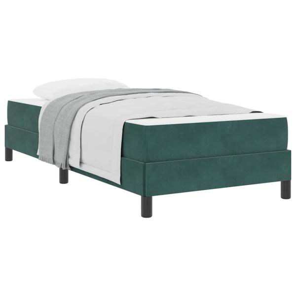 Boxspringbett mit Matratze Dunkelgrün 80 x 200 cm Samt