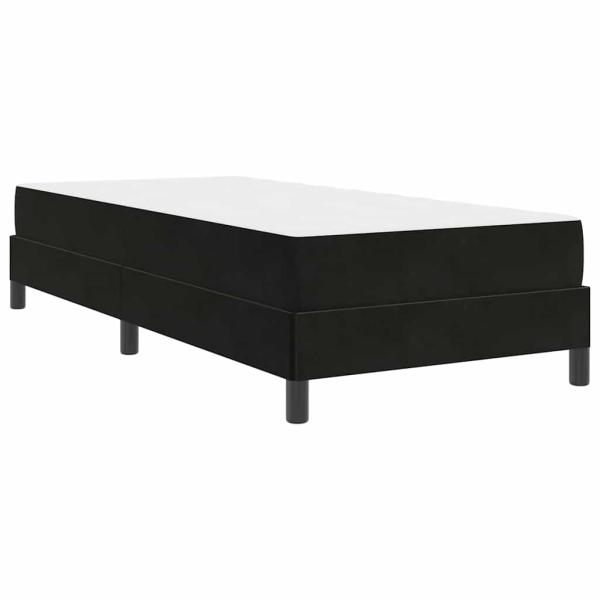 Boxspringbett mit Matratze Schwarz 90 x 190 cm Samt