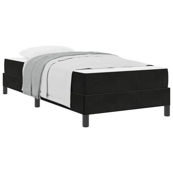 Boxspringbett mit Matratze Schwarz 90 x 190 cm Samt