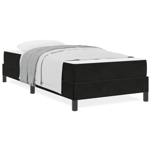 Boxspringbett mit Matratze Schwarz 90 x 190 cm Samt