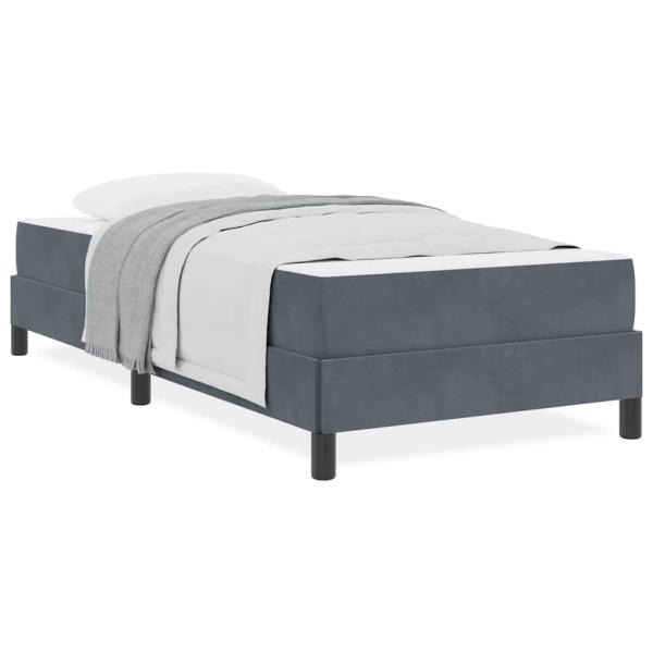Boxspringbett mit Matratze Dunkelgrau 90 x 200 cm Samt