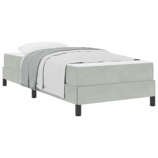 Boxspringbett mit Matratze Hellgrau 100 x 200 cm Samt