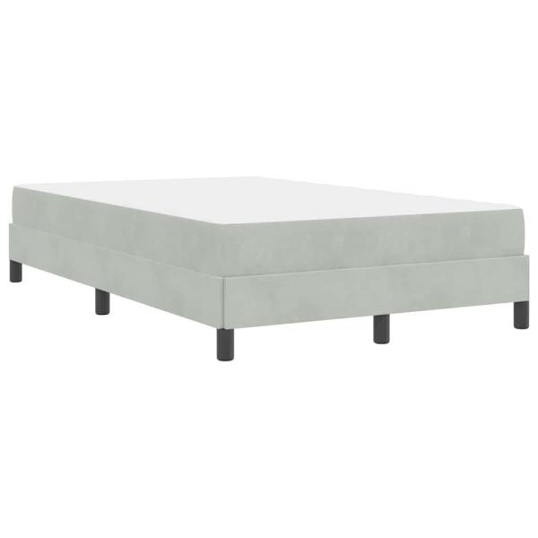 Boxspringbett mit Matratze Hellgrau 120 x 190 cm Samt