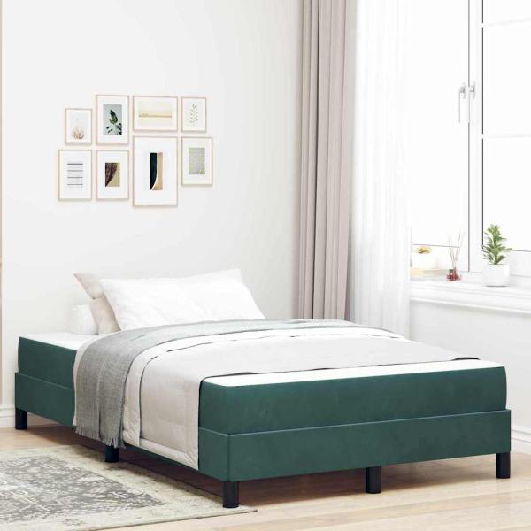ARDEBO.de - Boxspringbett mit Matratze Dunkelgrün 120 x 190 cm Samt