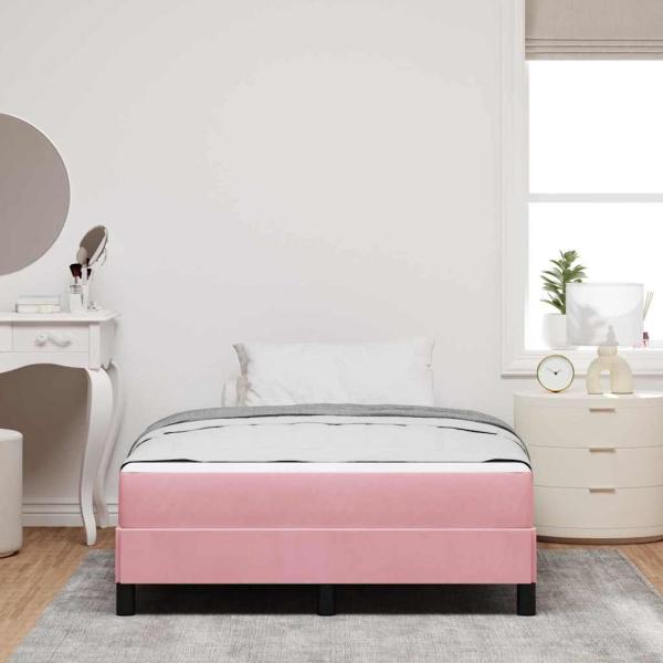 Boxspringbett mit Matratze Rosa 120 x 190 cm Samt