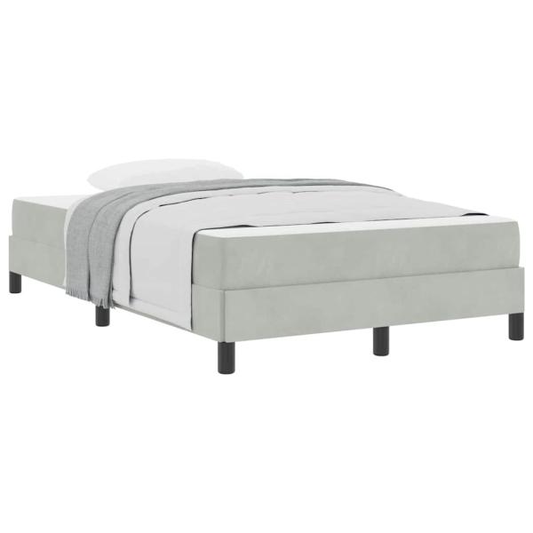 Boxspringbett mit Matratze Hellgrau 120 x 200 cm Samt