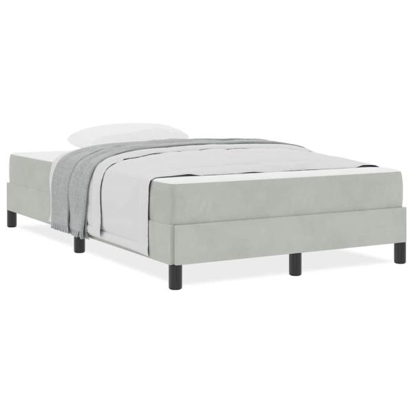 Boxspringbett mit Matratze Hellgrau 120 x 200 cm Samt