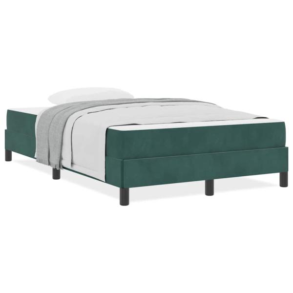Boxspringbett mit Matratze Dunkelgrün 120 x 200 cm Samt