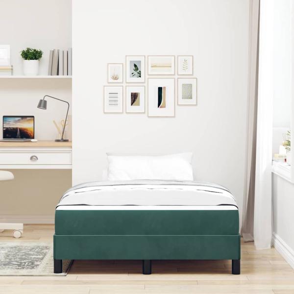 Boxspringbett mit Matratze Dunkelgrün 120 x 200 cm Samt