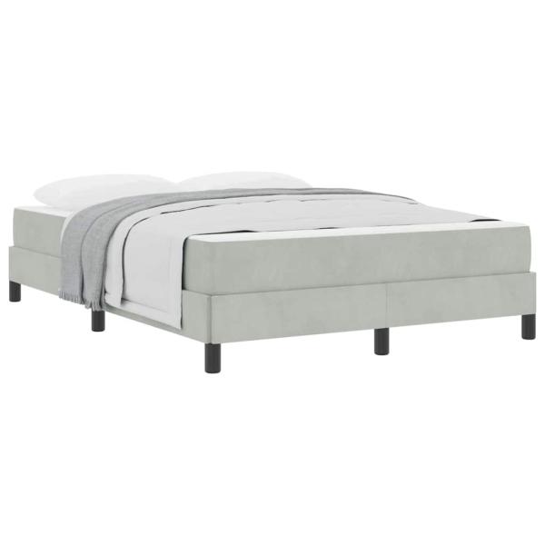 Boxspringbett mit Matratze Hellgrau 140 x 190 cm Samt