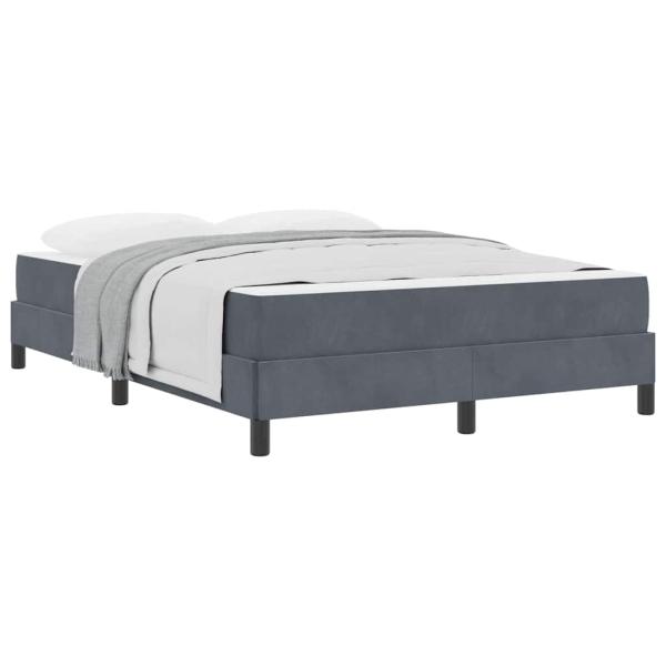 Boxspringbett mit Matratze Dunkelgrau 140 x 190 cm Samt