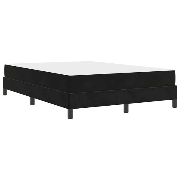Boxspringbett mit Matratze Schwarz 140 x 190 cm Samt