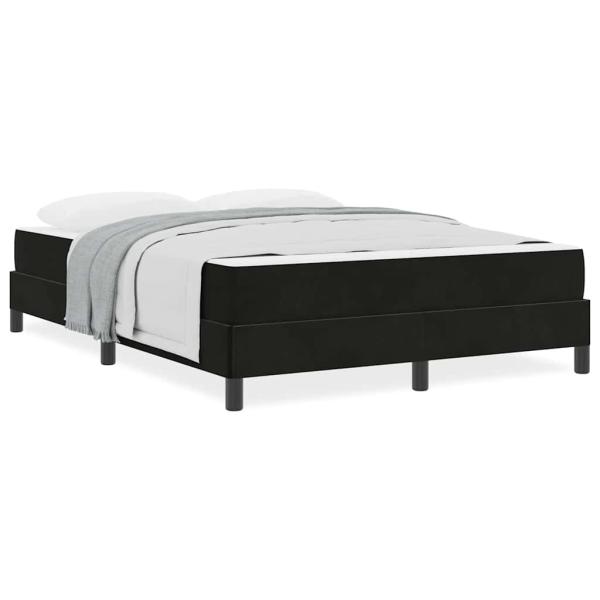 Boxspringbett mit Matratze Schwarz 140 x 190 cm Samt