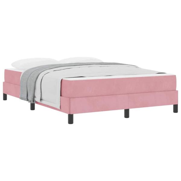 Boxspringbett mit Matratze Rosa 140 x 190 cm Samt